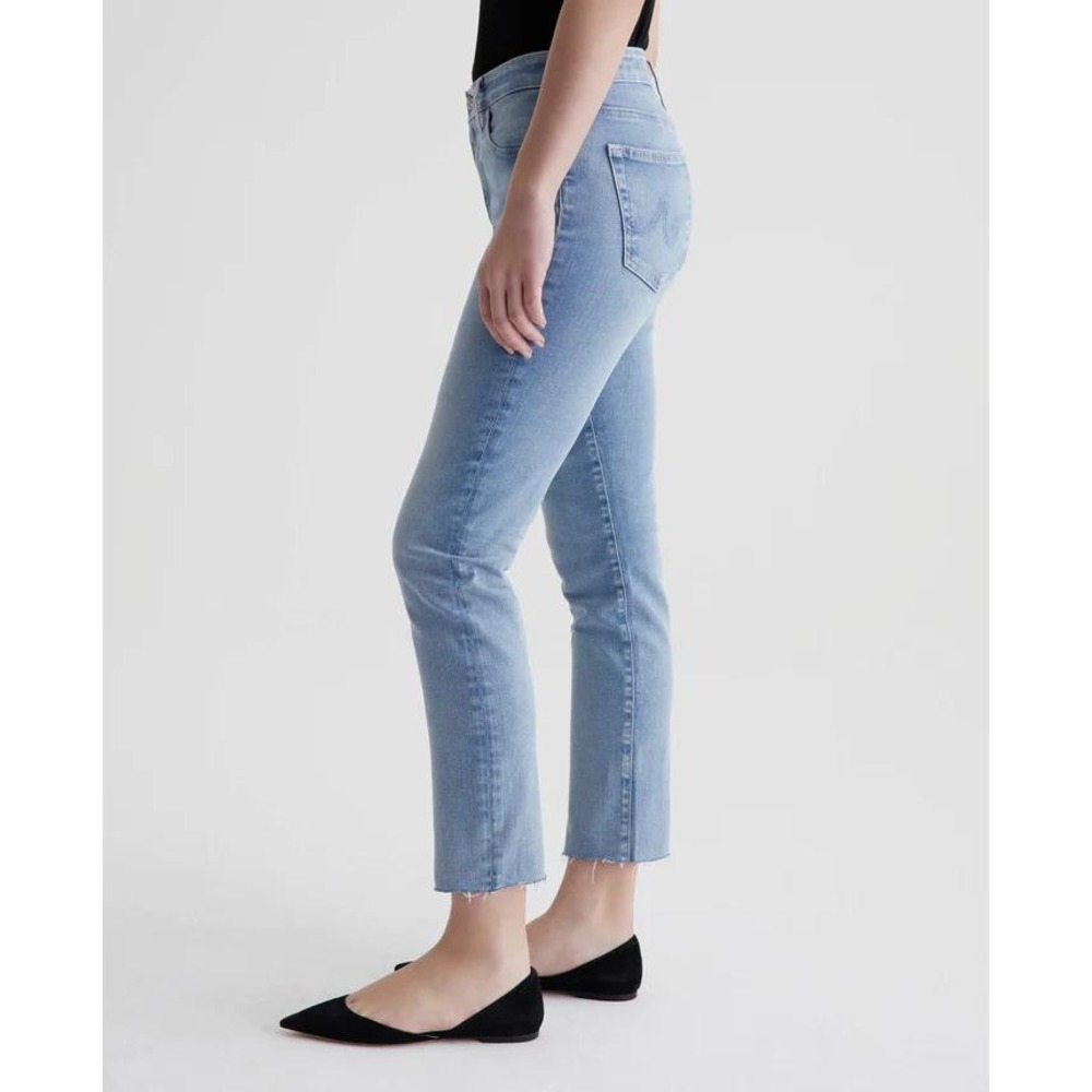 AG Adriano Goldschmied Mari Crop High Rise Slim Straight Jeans Blue Size 24 - Picture 2 of 8